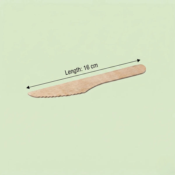 Wooden Knife, FSC 100%, 160 mm (1000 pcs) – Suitable for Restaurants, Catering & Takeaway