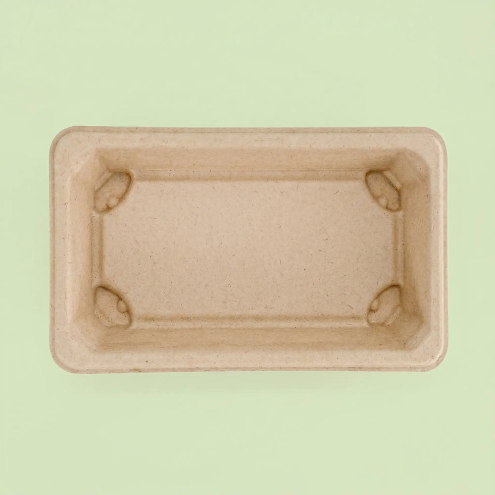 Bio-Tray 04 Natural Bagasse Tray, 164 x 89 x 21 mm (500 pcs) – Ideal for Sushi, Snacks & Food Packaging