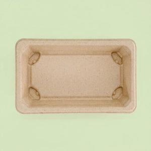 Bio-Tray 04 Natural Bagasse Tray, 164 x 89 x 21 mm (500 pcs) – Ideal for Sushi, Snacks & Food Packaging