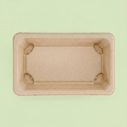 Bio-Tray 04 Natural Bagasse Tray, 164 x 89 x 21 mm (500 pcs) – Ideal for Sushi, Snacks & Food Packaging
