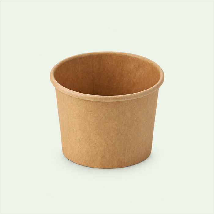 12 oz / 355 ml Brown Kraft Paper Soup Bowl, 90 x 72 x 87 mm (500 pcs) - Suitable for Restaurants & Takeaway