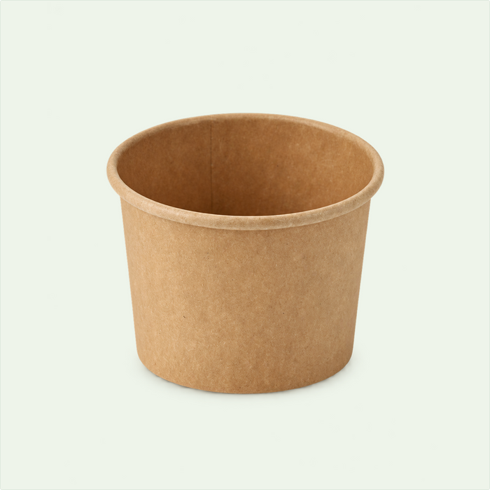 16 oz / 473 ml Brown Kraft Paper Soup Bowl, 97 x 74 x 99 mm (500 pcs) - Suitable for Restaurants, Catering & Takeaway