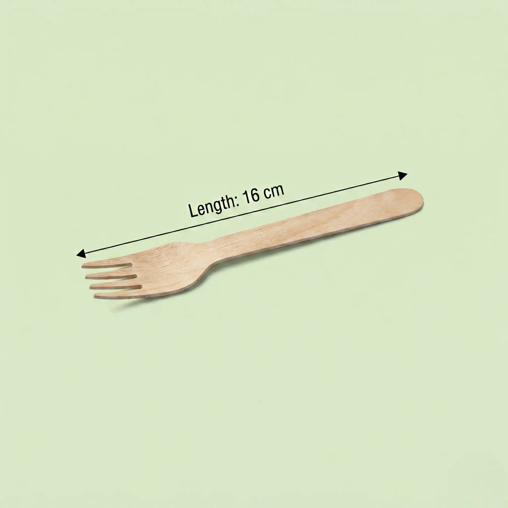 Wooden Fork, FSC 100%, 160 mm (1000 pcs) – Ideal for Restaurants, Events & Takeaway