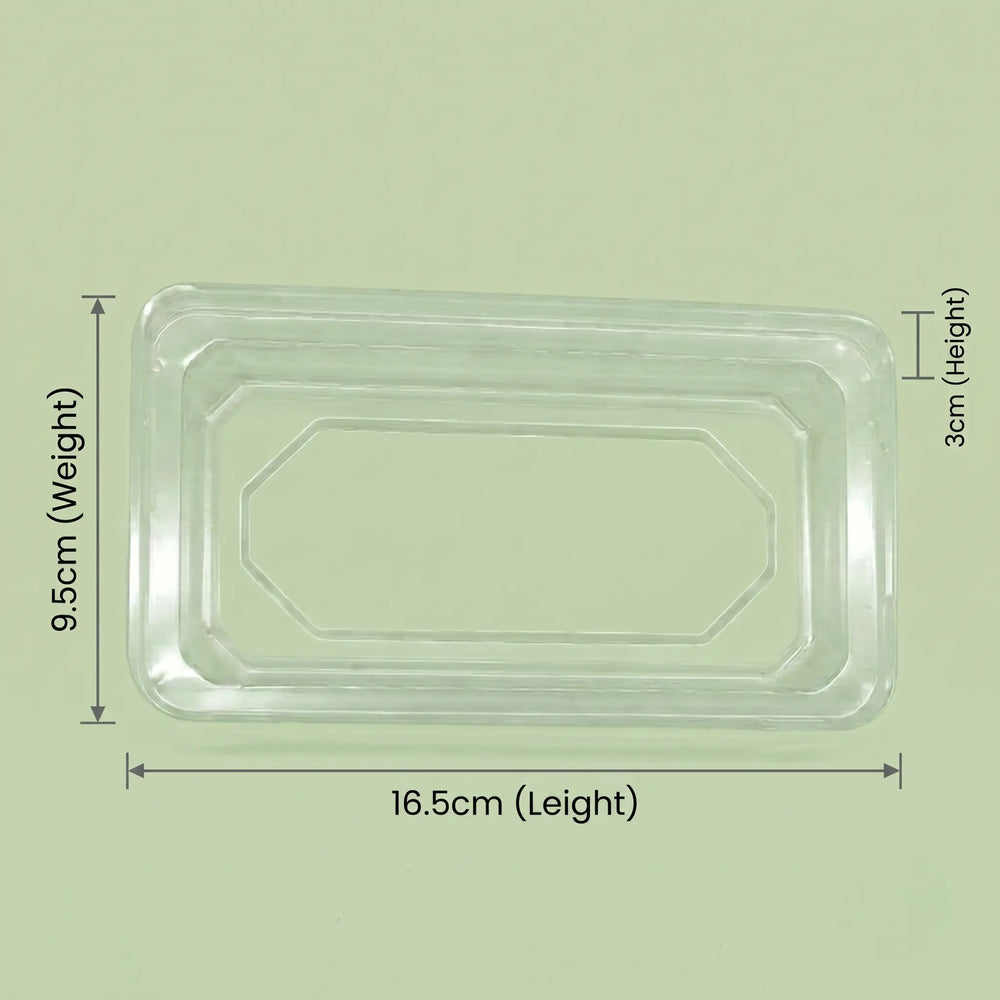 PET Lid for Sushi Tray CST04, 165 x 95 x 30 mm (500 pcs) – Ideal for Sushi, Snacks & Food Packaging