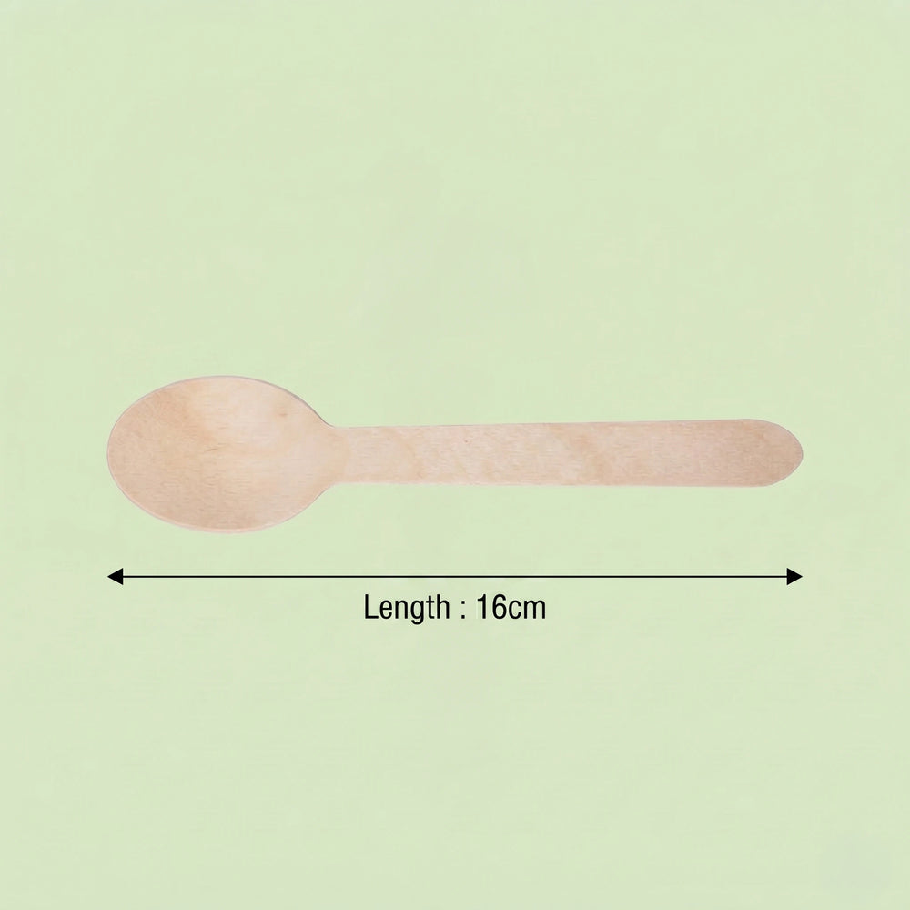 Wooden Spoon, FSC 100%, 160 mm (1000 pcs) – Ideal for Restaurants, Catering & Food Trucks