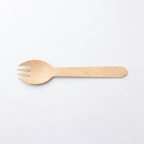 Wooden Spork, FSC 100%, 160 mm (1000 pcs) – Ideal for Restaurants, Takeaway & Food Trucks