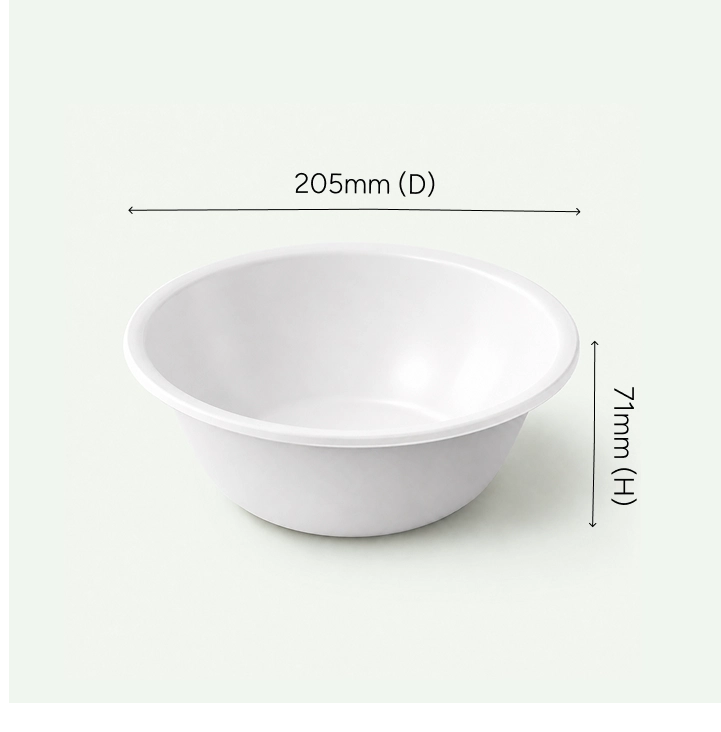 40oz (1200 ml) Natural Large Takeaway Round Bowl, Sugarcane Bagasse, 205 x 71 mm (500 pcs) - Suitable for Restaurants & Catering