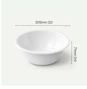40oz (1200 ml) Natural Large Takeaway Round Bowl, Sugarcane Bagasse, 205 x 71 mm (500 pcs) - Suitable for Restaurants & Catering