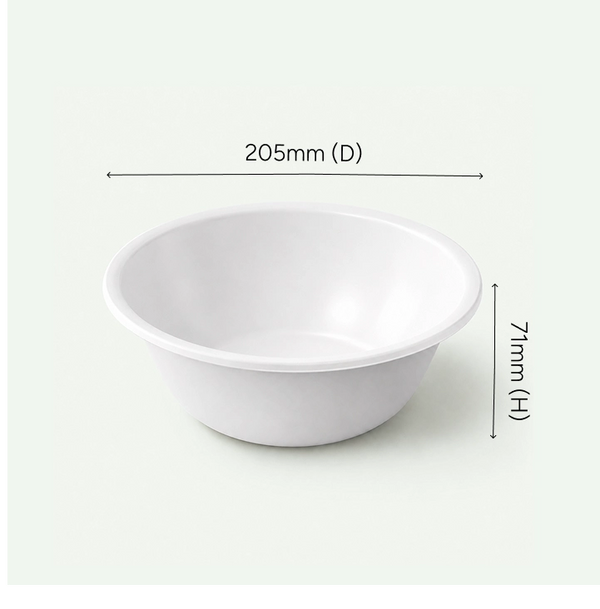 40oz (1200 ml) Natural Large Takeaway Round Bowl, Sugarcane Bagasse, 205 x 71 mm (500 pcs) - Suitable for Restaurants & Catering