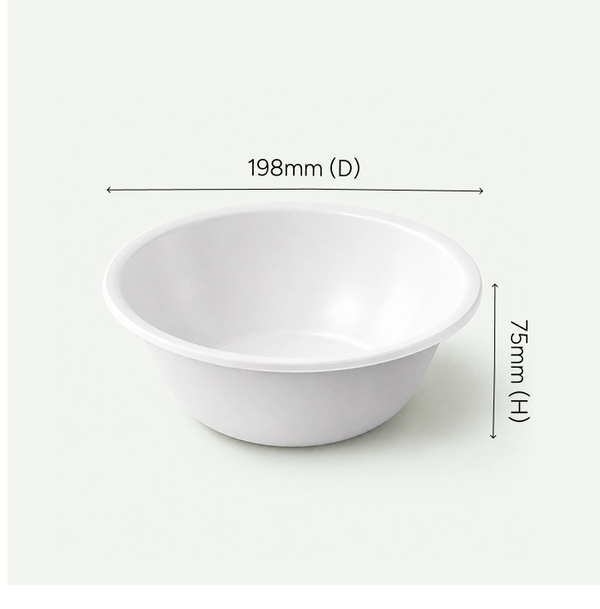 40oz (1200 ml) White Deep Takeaway Round Bowl, Sugarcane Bagasse, 198 x 75 mm (400 pcs) - Suitable for Restaurants & Catering