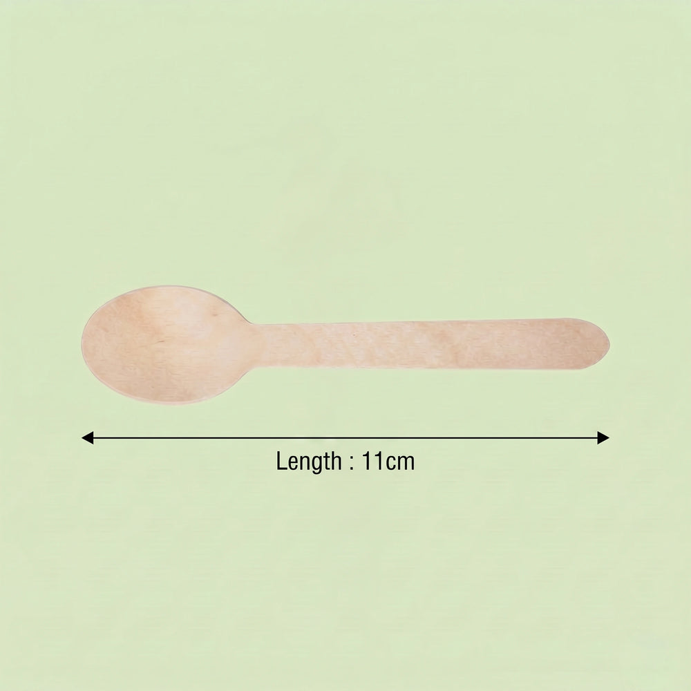 Wooden Teaspoon, FSC 100%, 110 mm (2000 pcs) – Ideal for Cafés, Restaurants & Takeaway