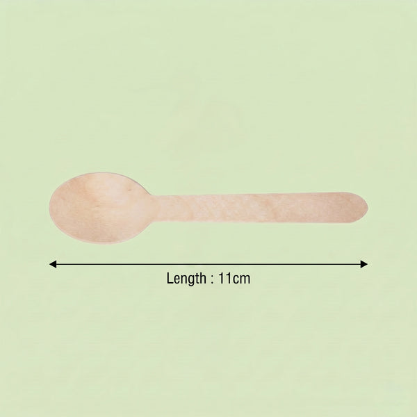 Wooden Teaspoon, FSC 100%, 110 mm (2000 pcs) – Ideal for Cafés, Restaurants & Takeaway