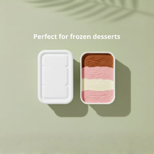 650ml White Sugarcane Food Container, 175 x 125 x 57 mm (500 pcs) - Suitable for Restaurants & Takeaway