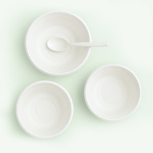 40oz (1200 ml) White Deep Takeaway Round Bowl, Sugarcane Bagasse, 198 x 75 mm (400 pcs) - Suitable for Restaurants & Catering