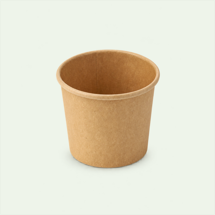 8 oz / 240 ml Brown Kraft Paper Soup Bowl, 90 x 74 x 64 mm (500 pcs) - Suitable for Restaurants & Takeaway