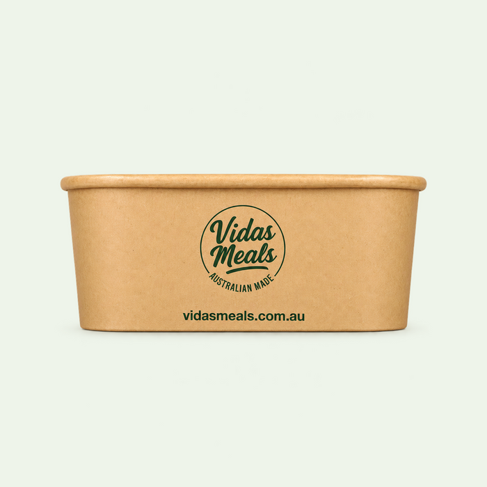 750ml Customised Kraft Rectangle Paper Bowl – Vidas Meals