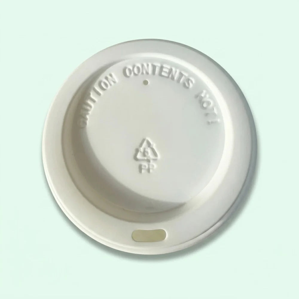 80mm White Bagasse Lid (1000 pcs) – Suitable for Hot Coffee Cups, Tea Cups & Small Food Containers