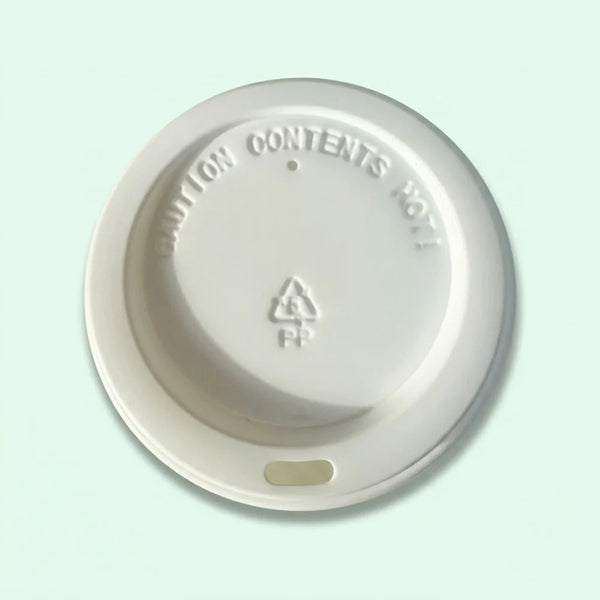 80mm White Bagasse Lid (1000 pcs) – Suitable for Hot Coffee Cups, Tea Cups & Small Food Containers