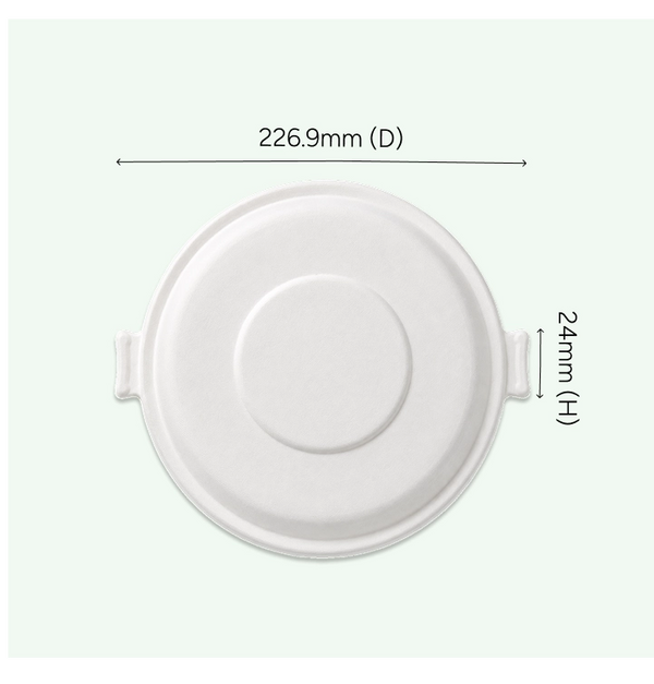 Lid for 40oz (1200 ml) White Deep Takeaway Bowl, Sugarcane Bagasse, 226.9 × 24 mm (400 pcs)