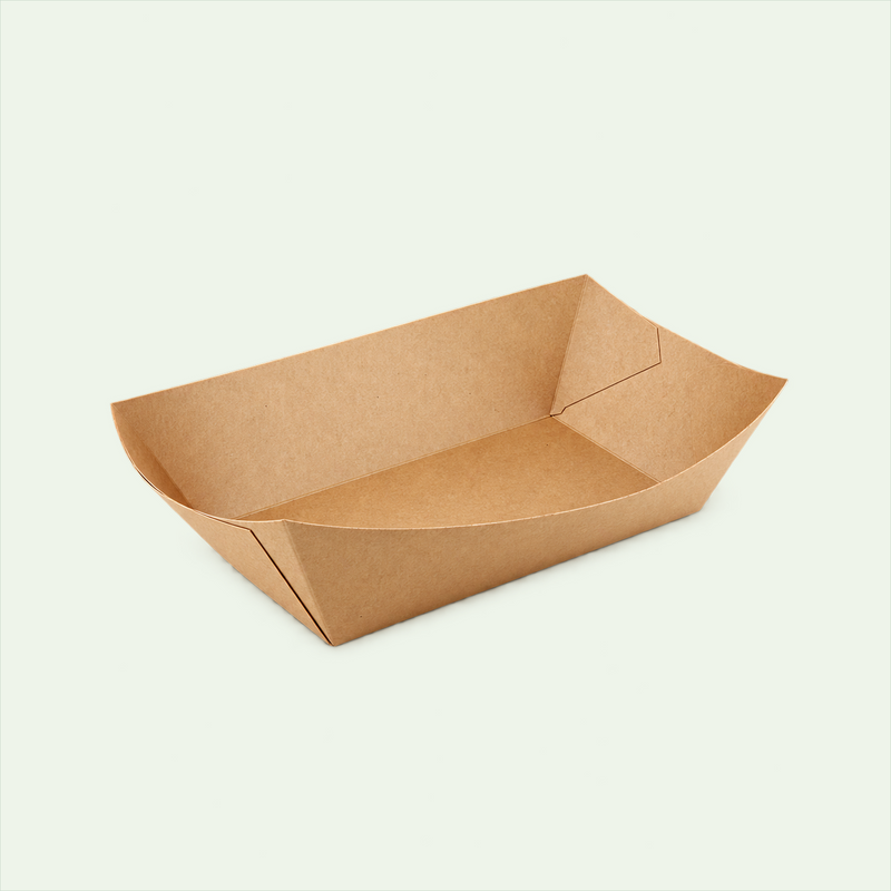 Brown Kraft Paper Food Boat, 13.8 x 8.5 x 5.3 mm (500 pcs) - Suitable for Restaurants & Takeaway
