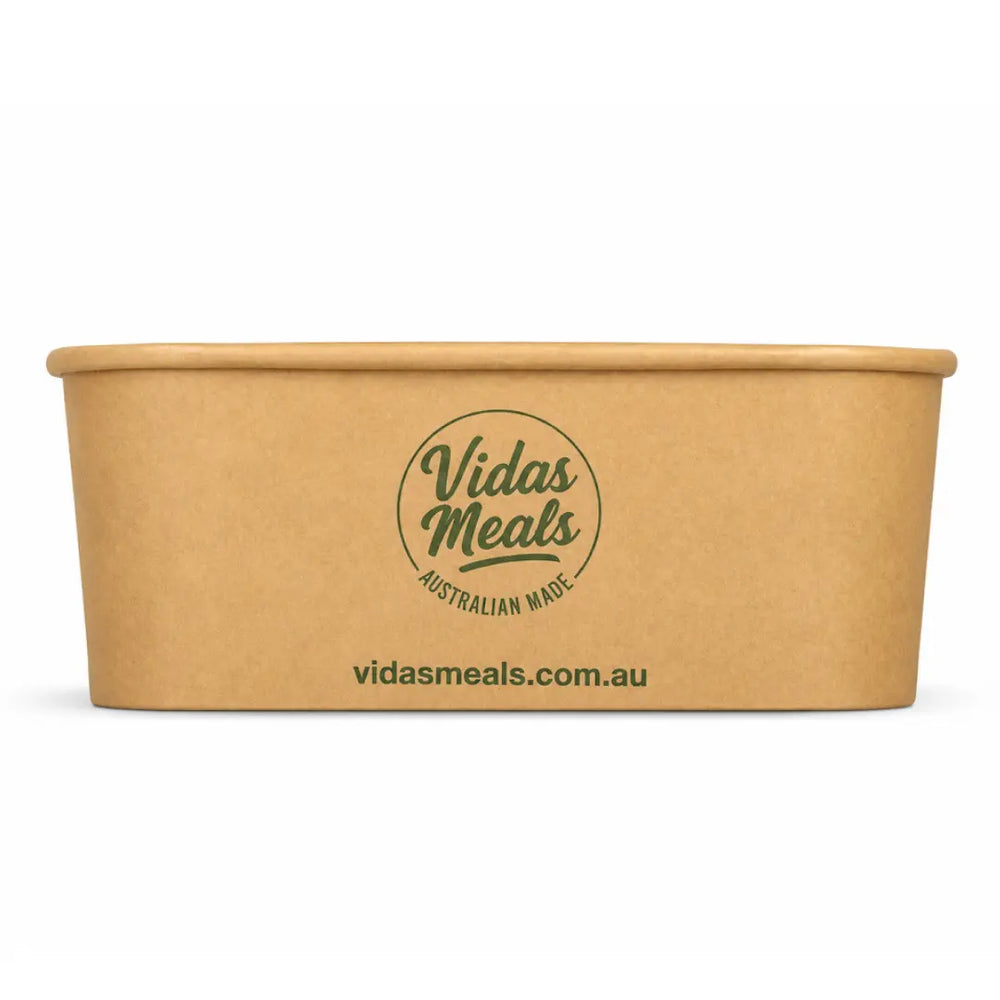 750ml Customised Kraft Rectangle Paper Bowl – Vidas Meals