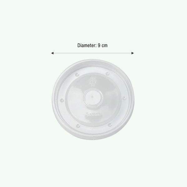 90mm Round PP LID Clear (500 pcs) - Compatible with 8oz/12oz Kraft Paper Soup Bowl