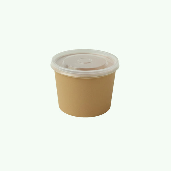 90mm Round PP LID Clear (500 pcs) - Compatible with 8oz/12oz Kraft Paper Soup Bowl
