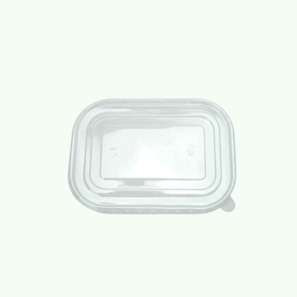 172mm Rectangle PP LID Clear (300 pcs) - Compatible with 580ml/ 750ml/ 1000ml Rectangle Kraft Paper Bowl