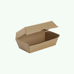 Brown Regular Kraft Paper Snack Box, F Flute, 75 x 90 x 84 (200 pcs) - Suitable for Restaurants & Takeaway