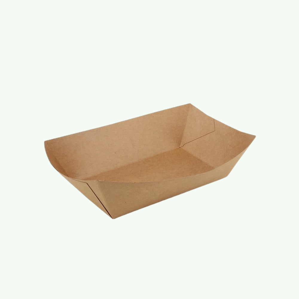 Brown Kraft Paper Food Boat, 13.8 x 8.5 x 5.3 mm (500 pcs) - Suitable for Restaurants & Takeaway