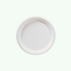 6" White Round Plate, Sugarcane Bagasse, 155 x 15 mm (1000 pcs) - Suitable for Restaurants & Catering