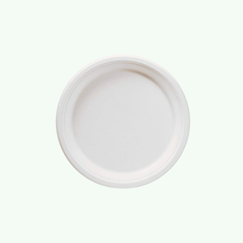 6-inch White Sugarcane Round Plate , 155 x 15 mm (1000 pcs) - Suitable for Restaurants & Catering