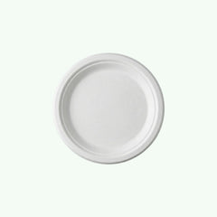 9" White Round Plate, Sugarcane Bagasse, 225 x 17 mm (500 pcs) – Suitable for Restaurants & Catering