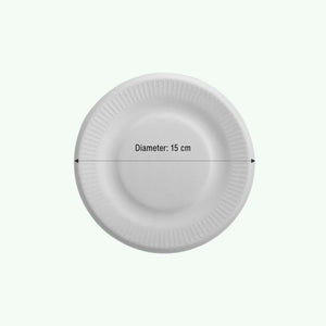 6" Natural Cake Plate, Sugarcane Bagasse, 150 x 20 mm (1200pcs) - Suitable for Restaurants & Catering