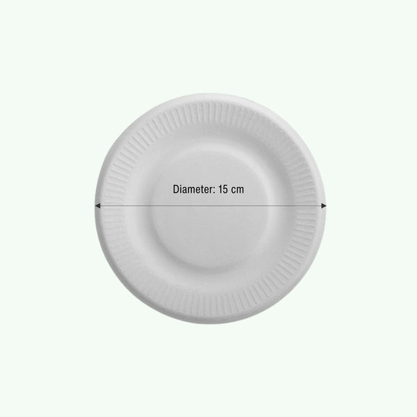6" Natural Cake Plate, Sugarcane Bagasse, 150 x 20 mm (1200pcs) - Suitable for Restaurants & Catering
