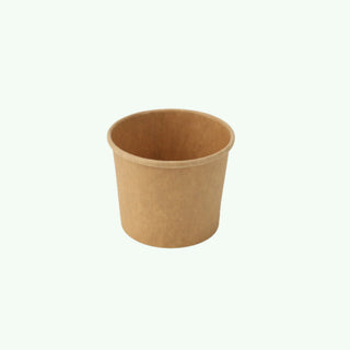 12oz Brown Kraft Paper Soup Bowl, 90 x 72 x 87 mm (500 pcs) - Suitable for Restaurants & Takeaway