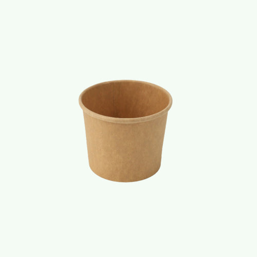 12oz Brown Kraft Paper Soup Bowl, 90 x 72 x 87 mm (500 pcs) - Suitable for Restaurants & Takeaway