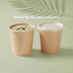16oz Brown Kraft Paper Soup Bowl, 97 x 74 x 99 mm (500 pcs) - Suitable for Restaurants, Catering & Takeaway