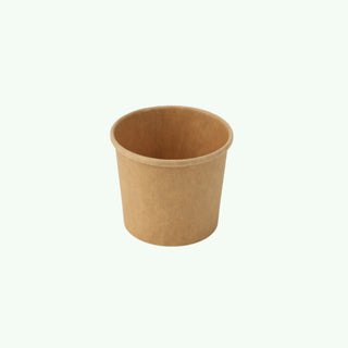 16oz Brown Kraft Paper Soup Bowl, 97 x 74 x 99 mm (500 pcs) - Suitable for Restaurants, Catering & Takeaway