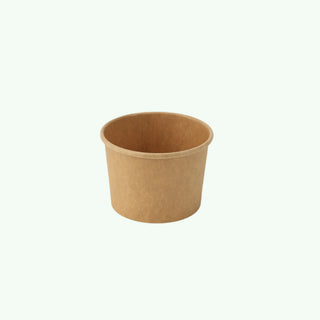 8oz Brown Kraft Paper Soup Bowl, 90 x 74 x 64 mm (500 pcs) - Suitable for Restaurants & Takeaway