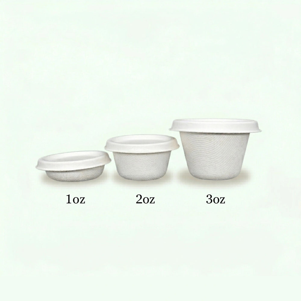 Lid for 1oz, 2oz & 3oz Sugarcane Cups (1500 pcs) - Suitable for Restaurants, Catering & Food Trucks