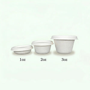 Lid for 1oz, 2oz & 3oz Sugarcane Cups (1500 pcs) - Suitable for Restaurants, Catering & Food Trucks