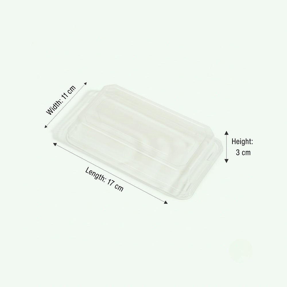 PET Lid for Medium Sushi Tray, 170 x 110 x 30 mm (500 pcs) - Suitable for Restaurants & Takeaway
