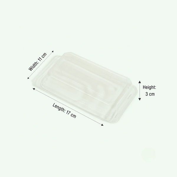PET Lid for Medium Sushi Tray, 170 x 110 x 30 mm (500 pcs) - Suitable for Restaurants & Takeaway
