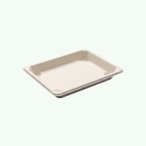 Medium Natural Sushi Tray, Sugarcane Bagasse, 165 x 115 x 21 mm (500pcs) - Suitable for Restaurants & Takeaway