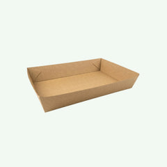 Brown Kraft Paper Food Tray, 131 x 91 x 50 mm (500 pcs) - Suitable for Restaurants & Food Trucks