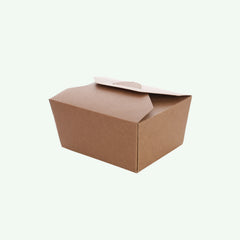 Brown Kraft Paper Takeaway Box Large, 152 x 120 x 65 mm (300 pcs) - Suitable for Restaurants & Food Trucks