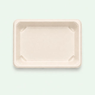 TRAY ONLY – Medium Natural Bagasse Sushi Tray, 165 × 115 × 21 mm (500 pcs)