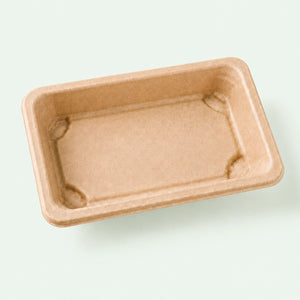 TRAY ONLY – CST04 Natural Bagasse Sushi Tray, 164 × 89 × 21 mm (500 pcs)