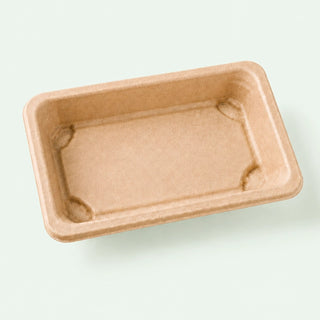 TRAY ONLY – CST04 Natural Bagasse Sushi Tray, 164 × 89 × 21 mm (500 pcs)